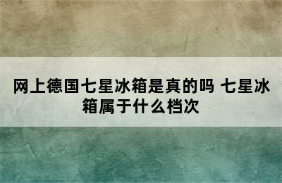 网上德国七星冰箱是真的吗 七星冰箱属于什么档次